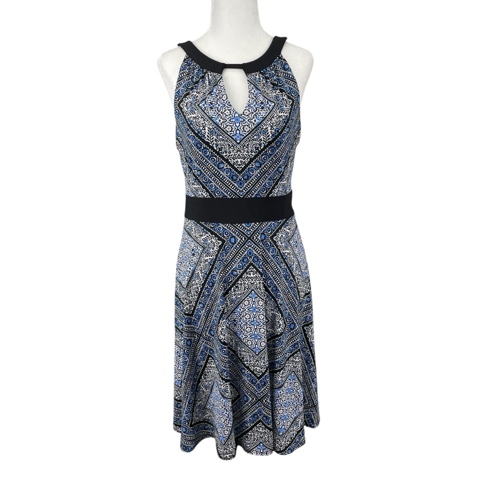 Le Chateau Womens Midi Sleeveless Halter Dress Keyhole Neckline Size Small